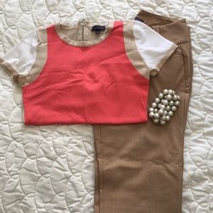 The Limited coral color block sweater
